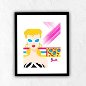 Barbie vintage  Art Poster Print 11x8.5 framed